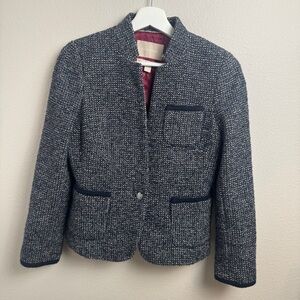 Banana Republic Blue tweed wool blazer jacket sz 4